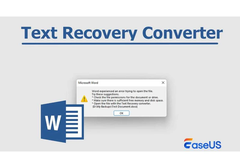 Recover corrupt Word file with the text recovery converter