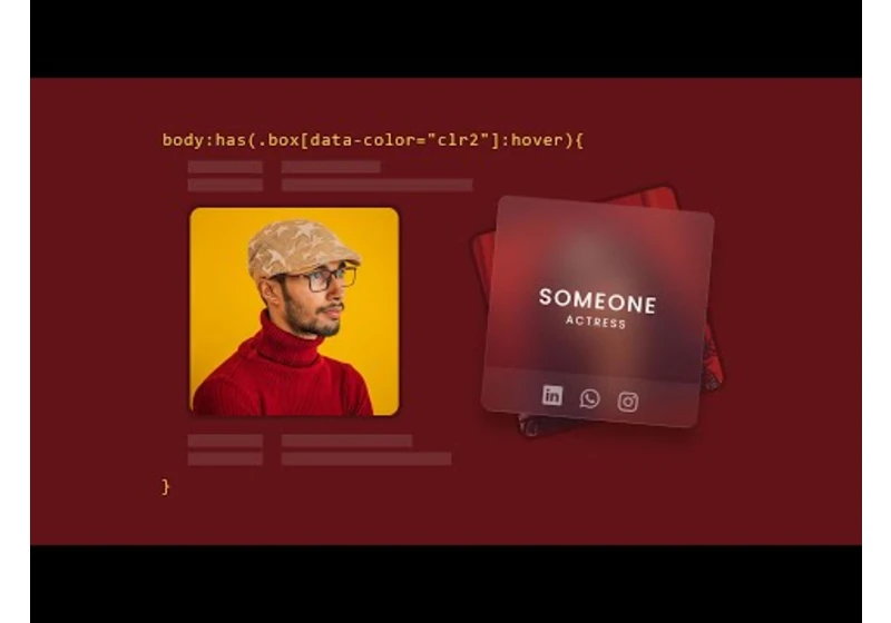CSS :has() Selector | Glassmorphism Card Hover Effects