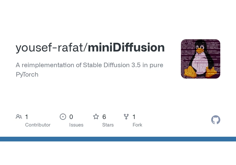 I have reimplemented Stable Diffusion 3.5 from scratch in pure PyTorch