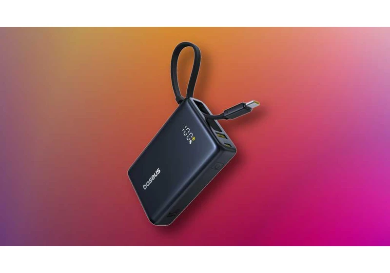 Hurry! This compact power bank with built-in USB-C cable is only $20