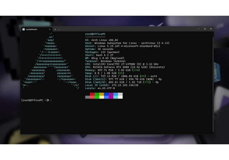 Windows 11's WSL 2 now officially has support from Arch Linux
