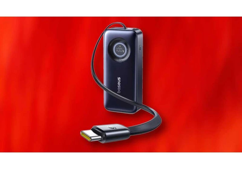 This fast 20K power bank with retractable USB-C cable is 50% off right now