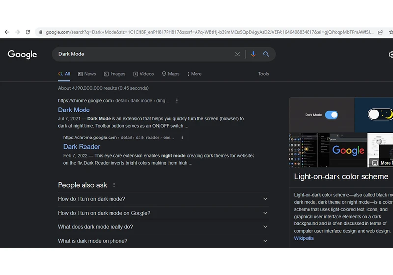 How to enable dark mode in Google Search