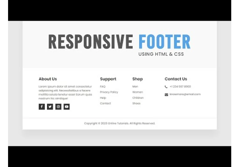 Responsive Footer Design Using Html & CSS