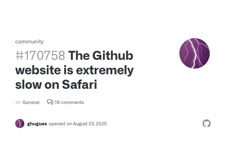The GitHub website is slow on Safari