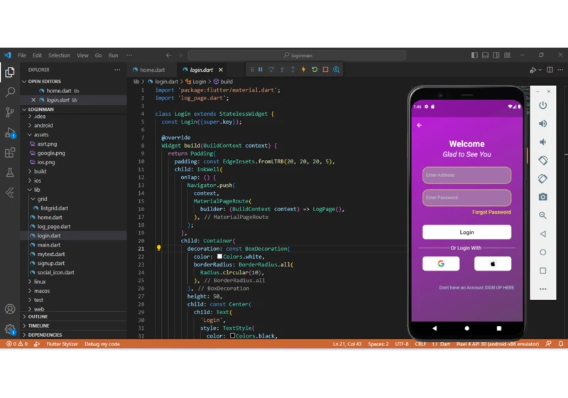How To Create Login Page Using Flutter.