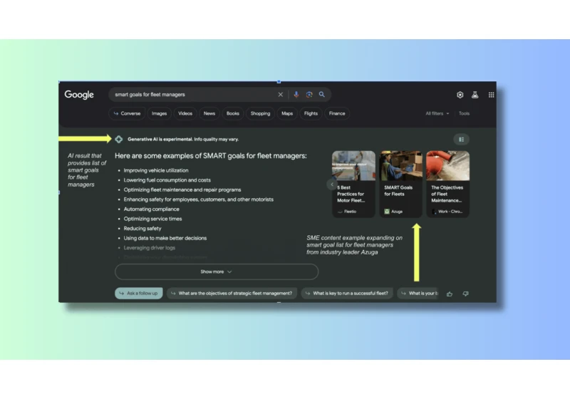 Google SGE snapshot carousel: 4 winning SEO strategies in B2C, B2B