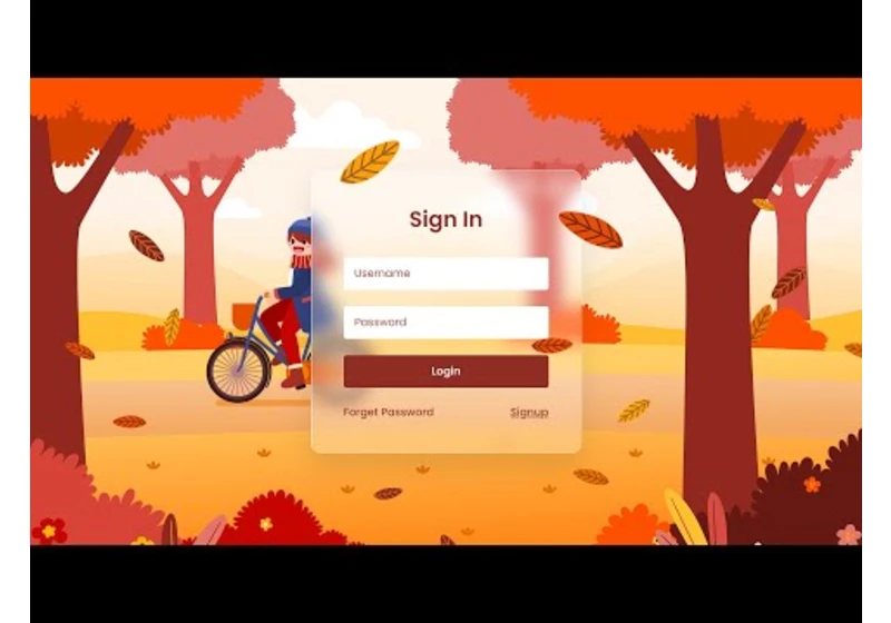 Animated Glassmorphism Login Form using Html & CSS