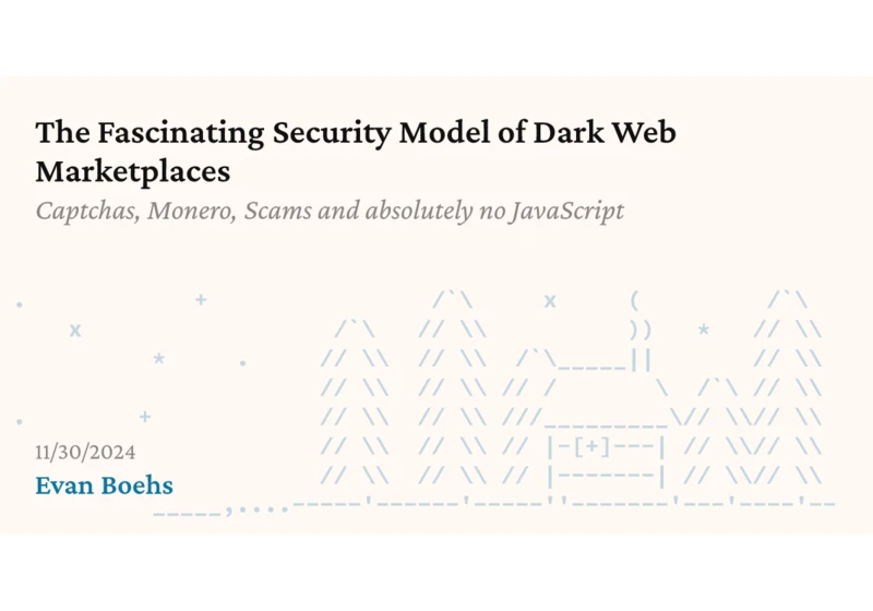 The security model of dark web marketplaces