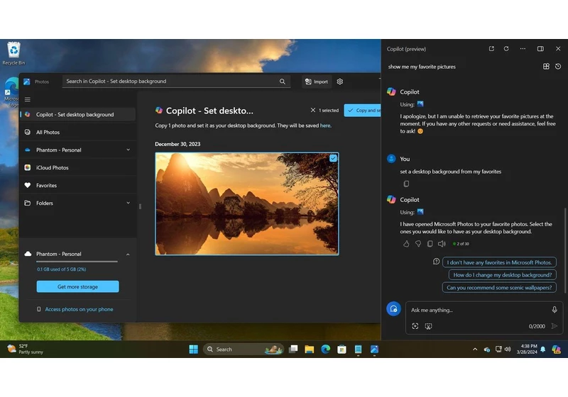  As expected, Microsoft ships Copilot to the Photos app in Windows 11 to help create slideshows and change the desktop background on your PC 