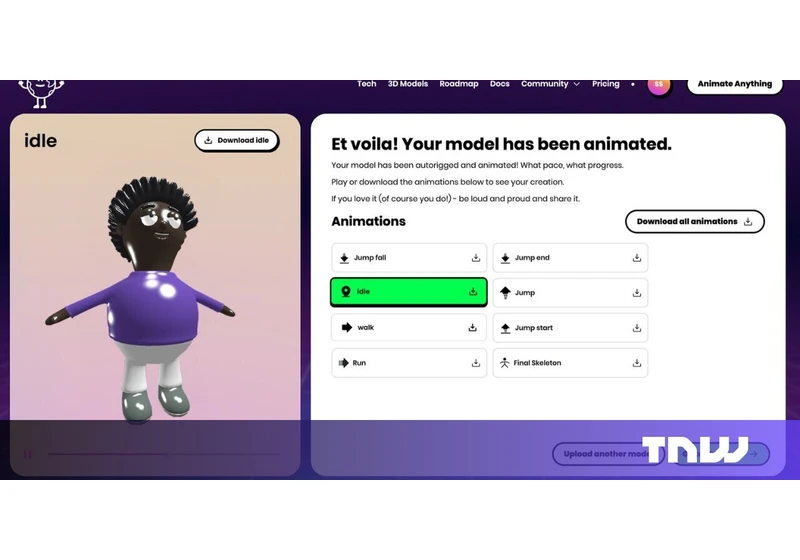 New AI tool promises to rig and animate static models within moments