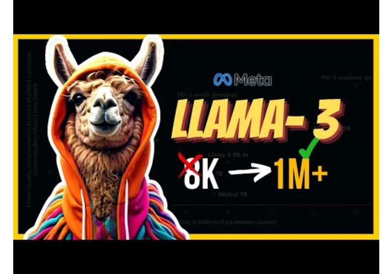Extending Llama-3 to 1M+ Tokens  -  Does it Impact the Performance?