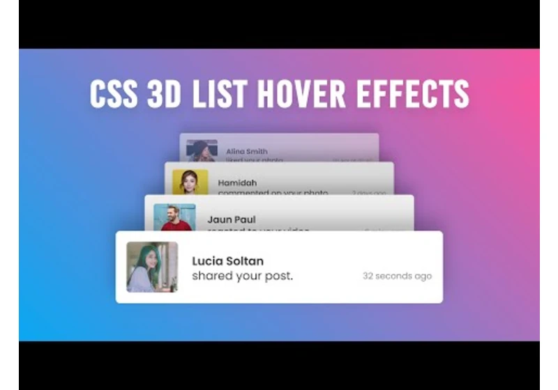 CSS 3D List Hover Effects