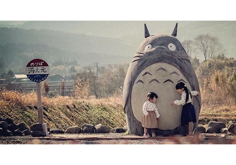Japanese Grandparents Create Life-Size Totoro with Bus Stop for Grandkids (2020)