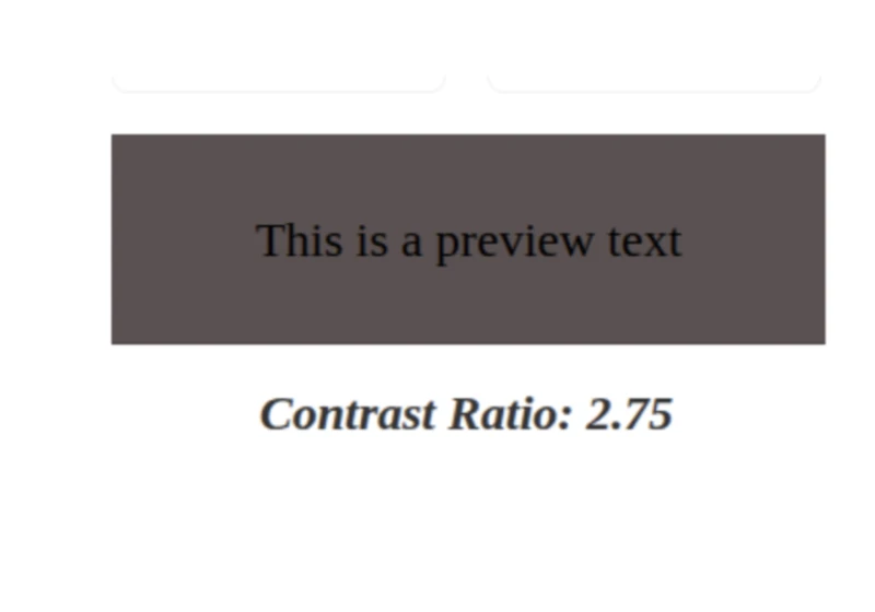 Create a color contrast checker with HTML, CSS, and JavaScript