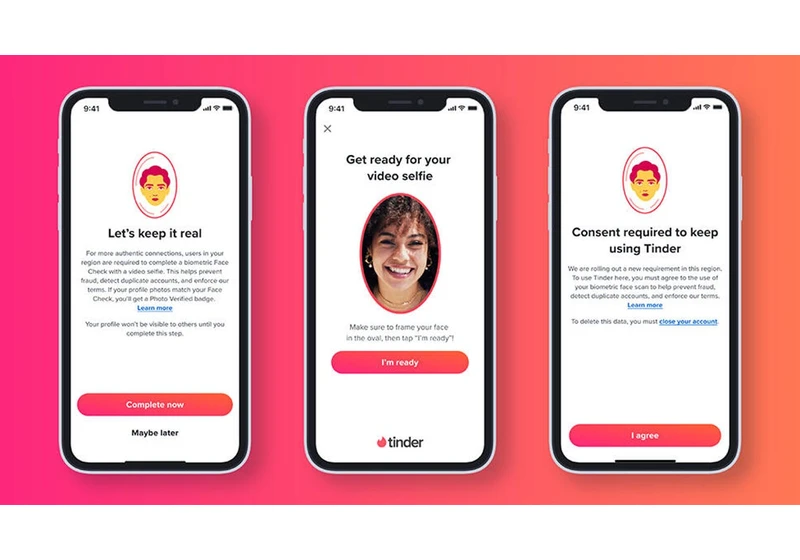 Tinder Users Must Start Logging In With Their Faces