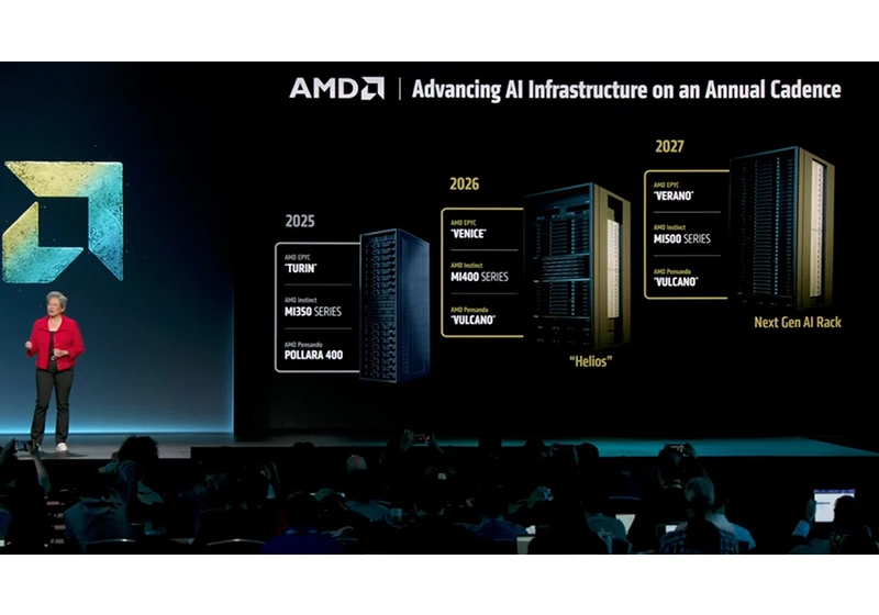  Here is a glimpse of the absurdly powerful AI rack AMD will launch in 2027, complete with Verano CPUs and 144 MI500 AI GPUs 