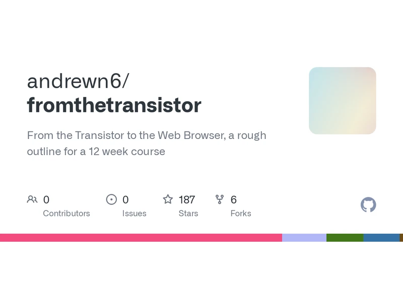 From the Transistor to the Web Browser, a rough outline for a 12 week course