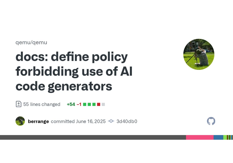 QEMU: Define policy forbidding use of AI code generators