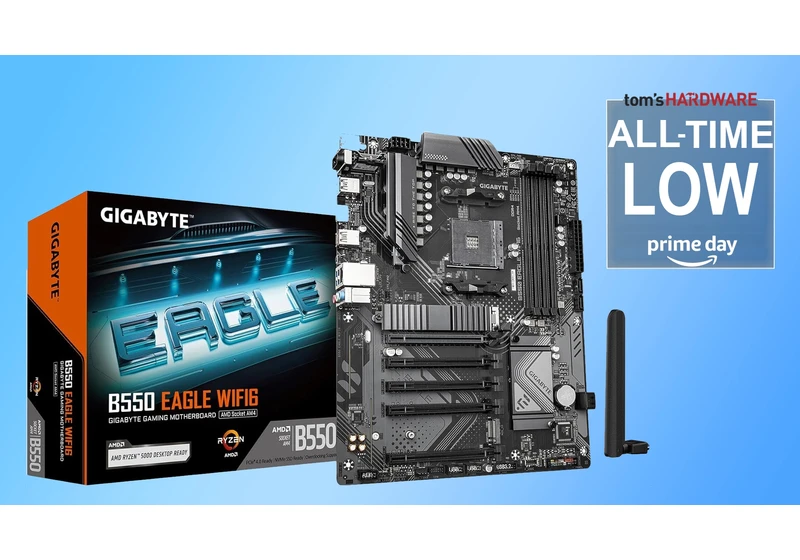  Gigabyte B550 Eagle motherboard is at an all-time low price for the end of Prime Day at 26% off 