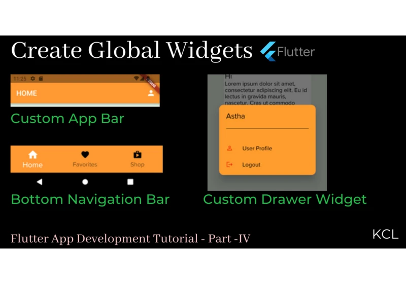 How to Create Custom Widgets: App Bar, Drawer, and Bottom Navigation Bar in Flutter
