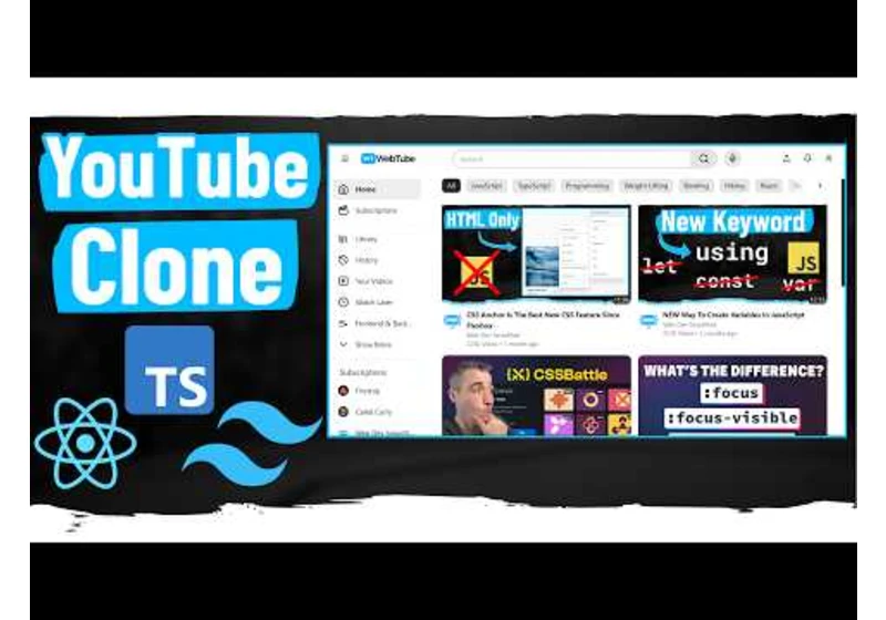 How To Create The YouTube Home Page With Tailwind, React, and TypeScript