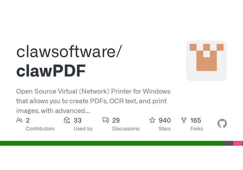 ClawPDF – Open-Source Virtual/Network PDF Printer with OCR and Image Support