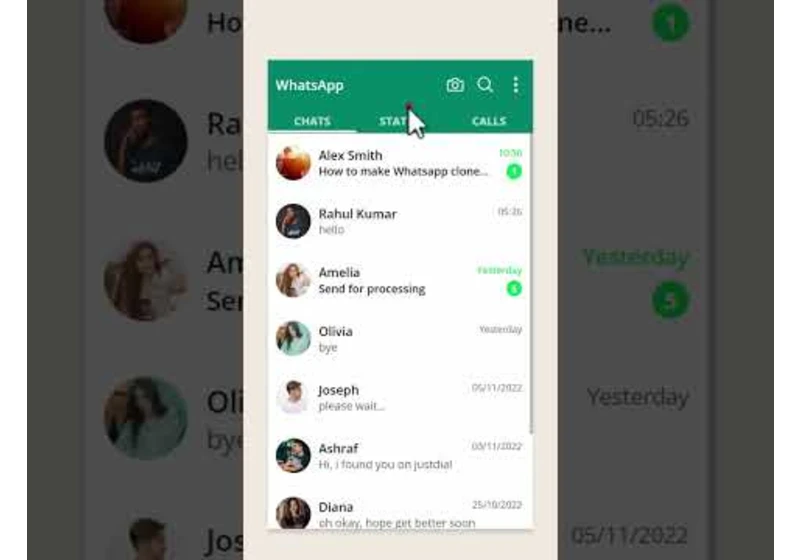 Whatsapp UI Clone in Html and CSS | Chat App Design #shorts