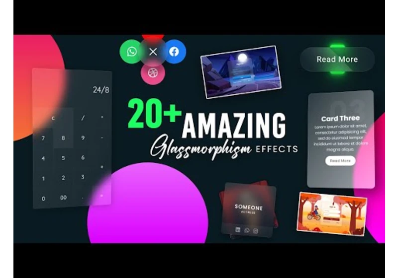 Top 20 Glassmorphism Effects for Website Using HTML CSS & JavaScript