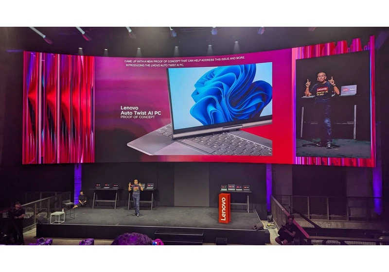  Look! No hands! Lenovo's new concept laptop can tilt and twist all on its own, thanks to the power of AI. 