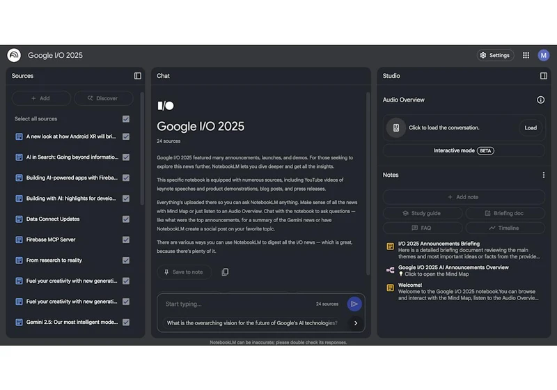 Google talks up NotebookLM upgrades by making it talk up Google I/O 2025