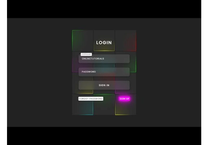 Modern Login Form using Html CSS & Javascript with Flashlight Hover Effect