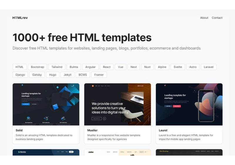 10 Best Websites for Free HTML Templates Vanilla CSS
