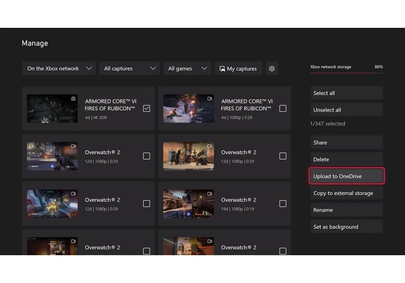  First look: Xbox finally adds OneDrive integration for storing gameplay clips 
