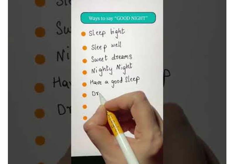 Ways to say “Good Night”