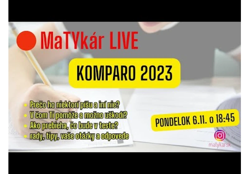 🔴 LIVESTREAM - KOMPARO 2023 | aké bude?
