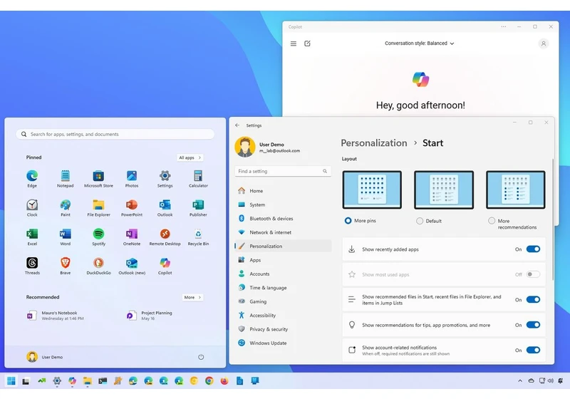  What's new with Taskbar and Start menu on Windows 11 version 24H2 (2024 Update) 