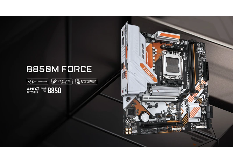 Gigabyte revives striking orange Force motherboard series — B850 for AM5 offers DDR5 up to 9,600MT/s, Wi-Fi 6E, and a throwback PS/2 port