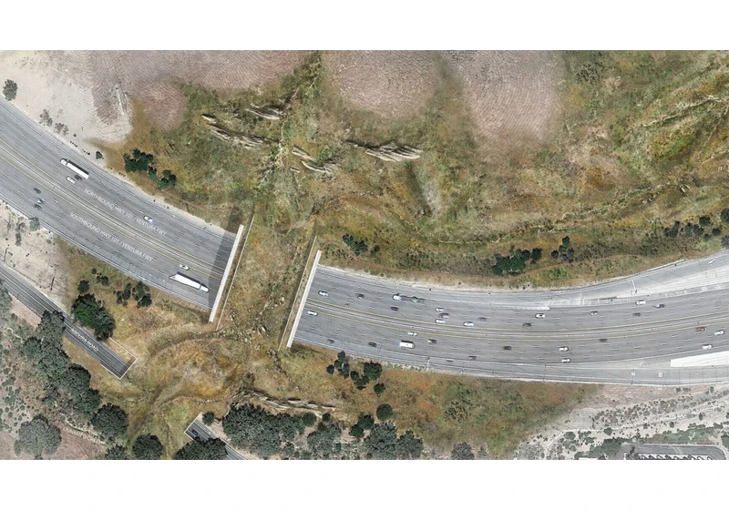 Largest Wildlife Bridge Spanning 10 Lanes of CA 101 Is Nearly Complete