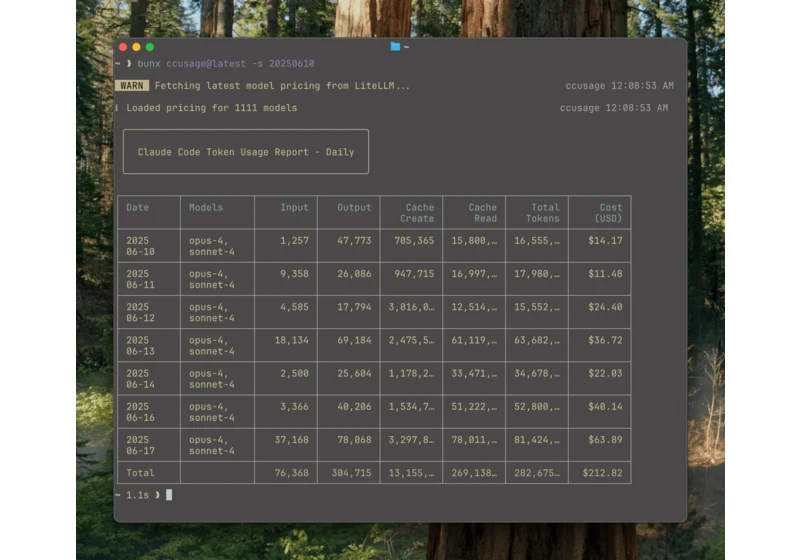 Ccusage: A CLI tool for analyzing Claude Code usage from local JSONL files