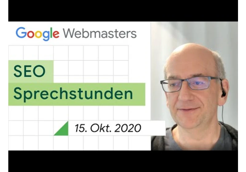 German / Google SEO Sprechstunden auf Deutsch vom 15. Oktober 2020