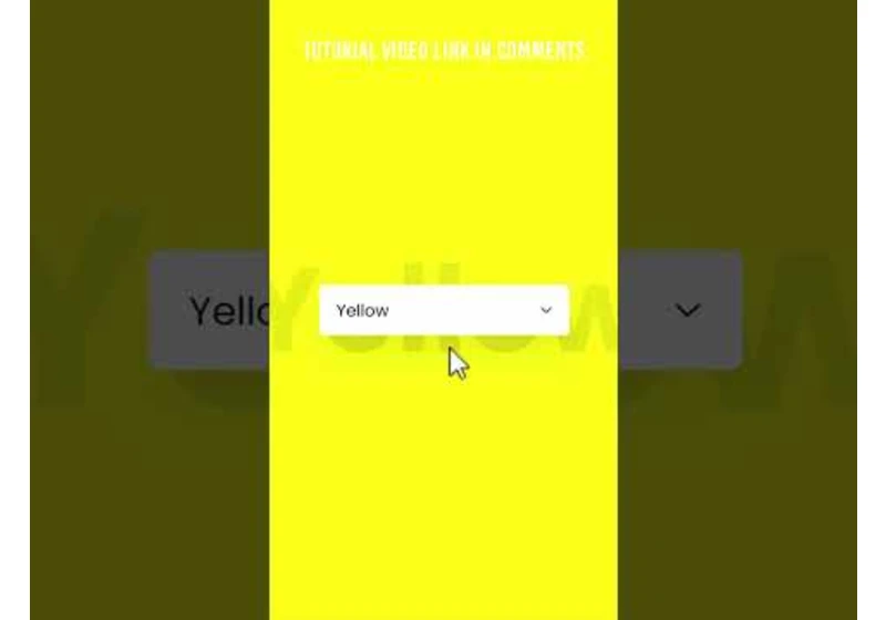 Change Background Color with Dropdown Menu using CSS & Javascript #shorts