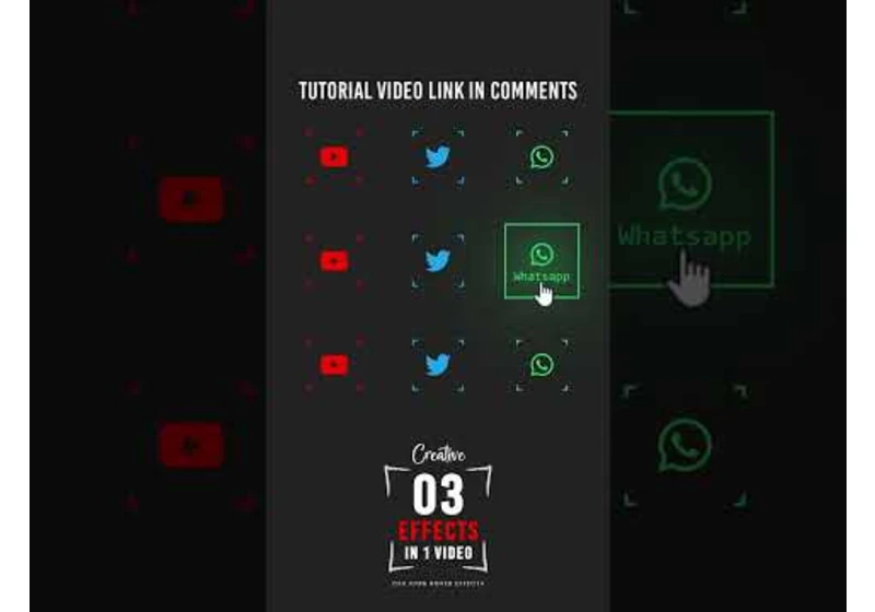 3 Creative CSS Soical Media Icon Hover Effects #shorts