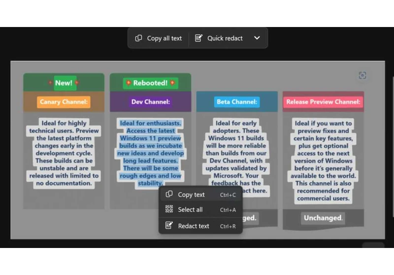 Finally! Windows 11’s Snipping Tool will let you copy text from screenshots