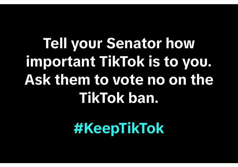 TikTok is now asking users to call their Senators to prevent a US ban