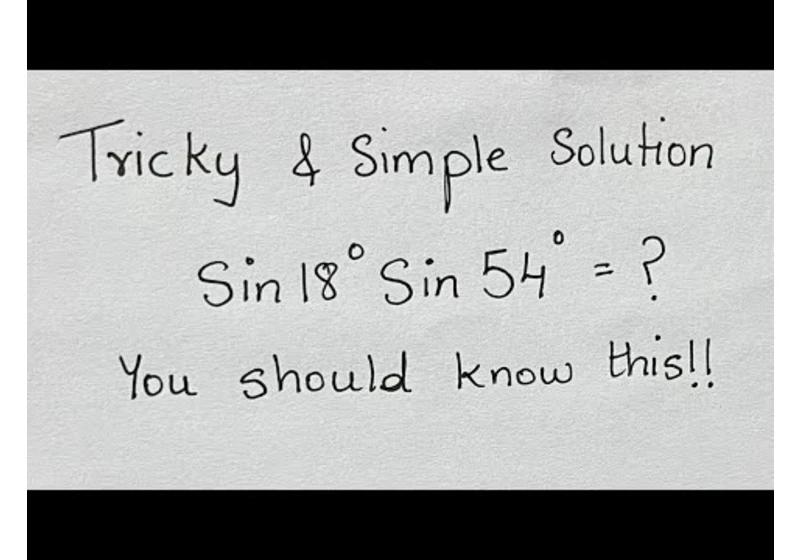 Trignometry | unexpected solution | very simple and easy!!