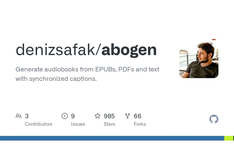 Abogen – Generate audiobooks from EPUBs, PDFs and text