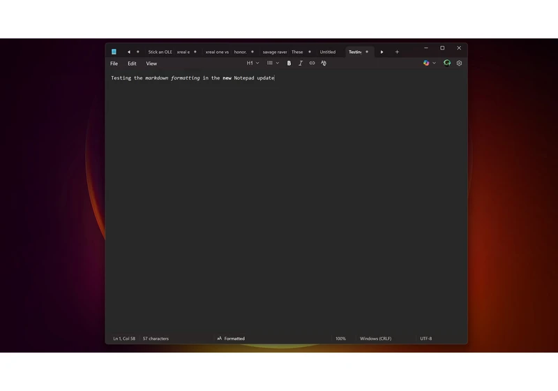 You can now make text bold or italic in Notepad — hell has frozen over