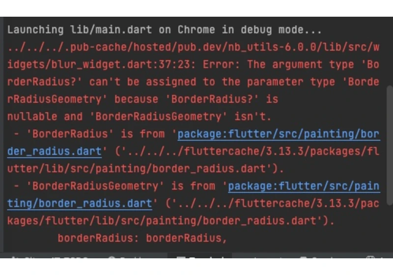 The argument type 'BorderRadius?' can't be assigned to the parameter type 'BorderRadiusGeometry' because 'BorderRadius?' is nullable and 'BorderRadius