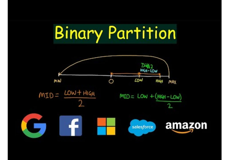 Avoiding overflow in binary partition